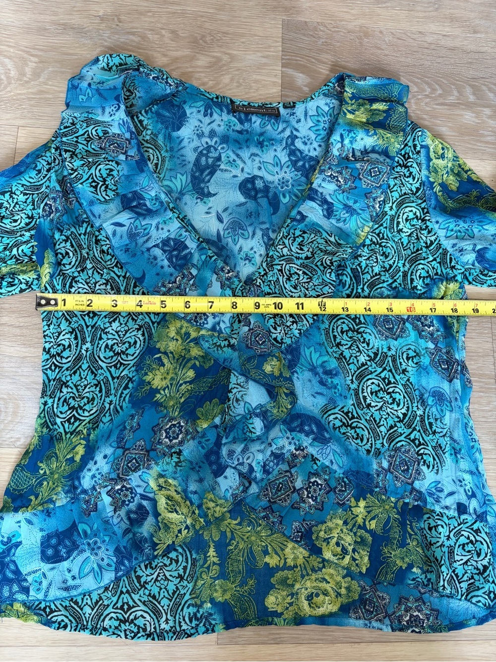 Elementz Ruffle Button Front Boho Blouse - Picture 6 of 6